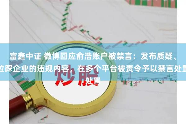 富鑫中证 微博回应俞浩账户被禁言：发布质疑、拉踩企业的违规内容，在多个平台被责令予以禁言处置