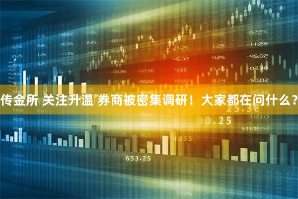 传金所 关注升温 券商被密集调研！大家都在问什么？